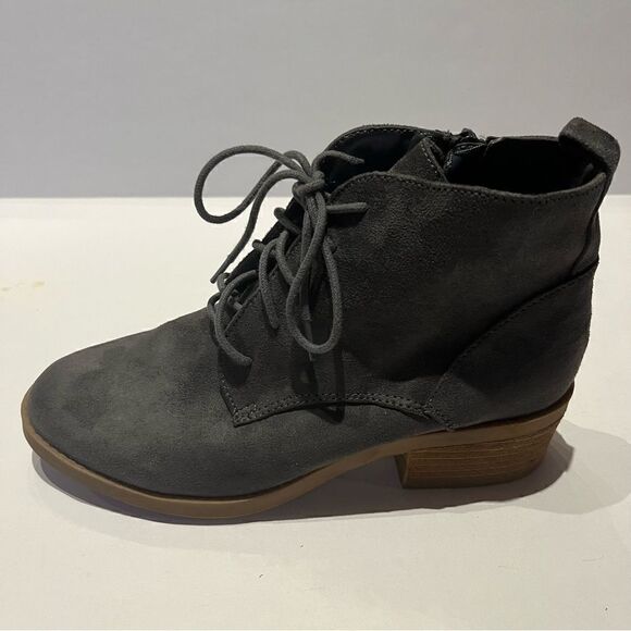 Carlos Women's Side Zip and Lace Up Ankle Boots Gray Size 7M - Picture 3 of 9